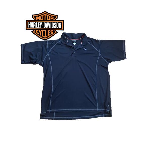 Harley-Davidson Solid Black Polo Sz. 3X - Picture 1 of 6